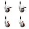 Service Caster 3 Inch 316SS Maroon Poly Swivel 7/8 Inch Stem Caster Lock Brake SCC, 2PK SS316TTLEX20S314-PPUB-MRN-2-S-2-78 - alternate 1
